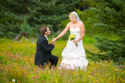 A butterfly release colorado mountain wedding.